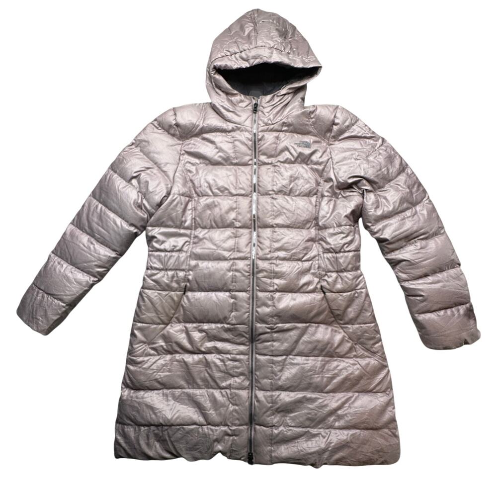 The North Face 550 Down Metropolis Puffer Hooded Parka Jacket Womens XL Pink